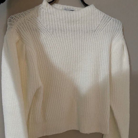 Get Knit Right Puff Sleeve Sweater - Ivory - Picture 3 of 4
